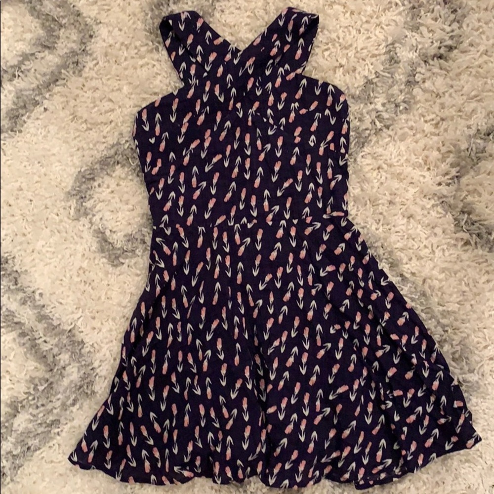 Miss Behave Girls navy blue floral dress!